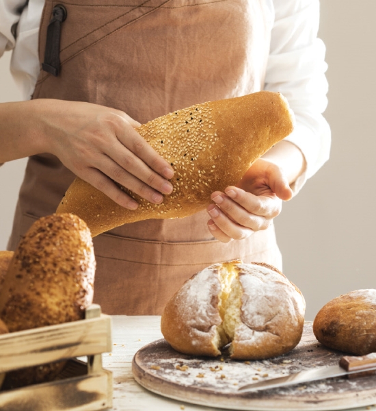 Person making bread