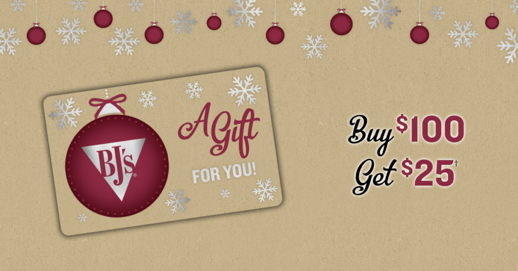 BJ's Restaurant & Brewhouse Holiday Gift Card Promotion The Market Place